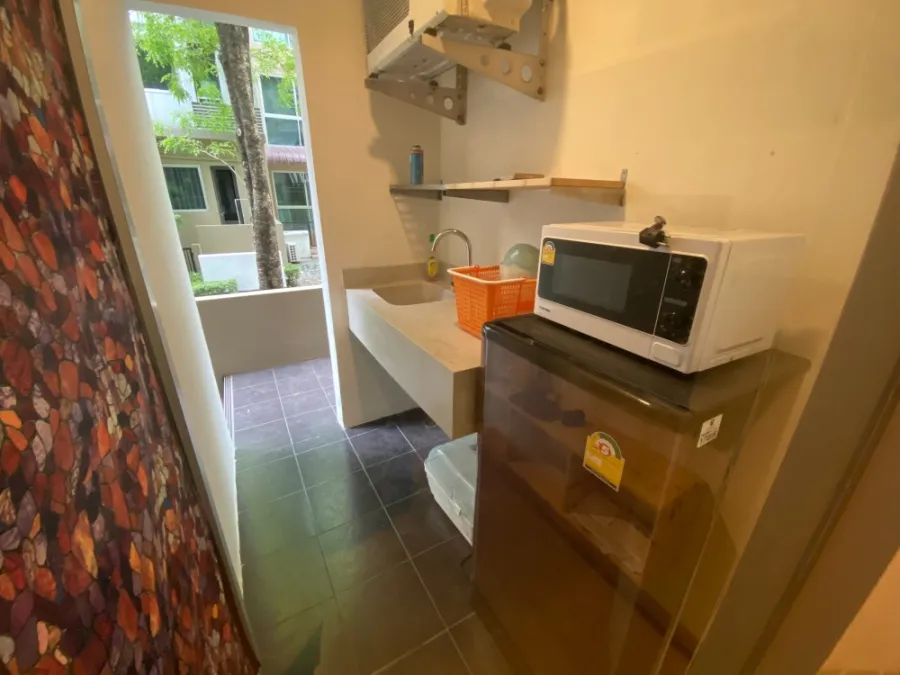 For rent!! Condo A Space Sukhumvit 77, 1st floor, Building E, fully furnished, hurry up to reserve!!