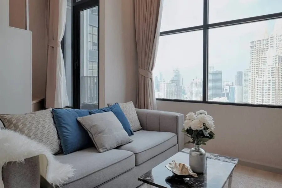 For rent: Knightsbridge Prime Sathorn, high floor, beautiful city view, beautifully decorated, comfortable to the eye, this size is worth living in, y