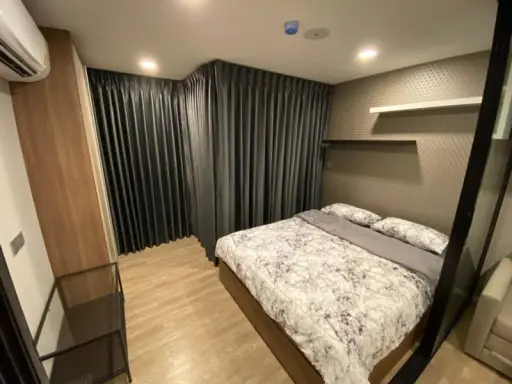 1 ห้องนอนชิคล์ๆ สวยๆเลย ตกแต่งแบบไม่ซ้ำใคร ให้เช่า kave town space เฟอร์+เครื่องใช้ไฟฟ้าแน่นๆๆไปเล๊ย
