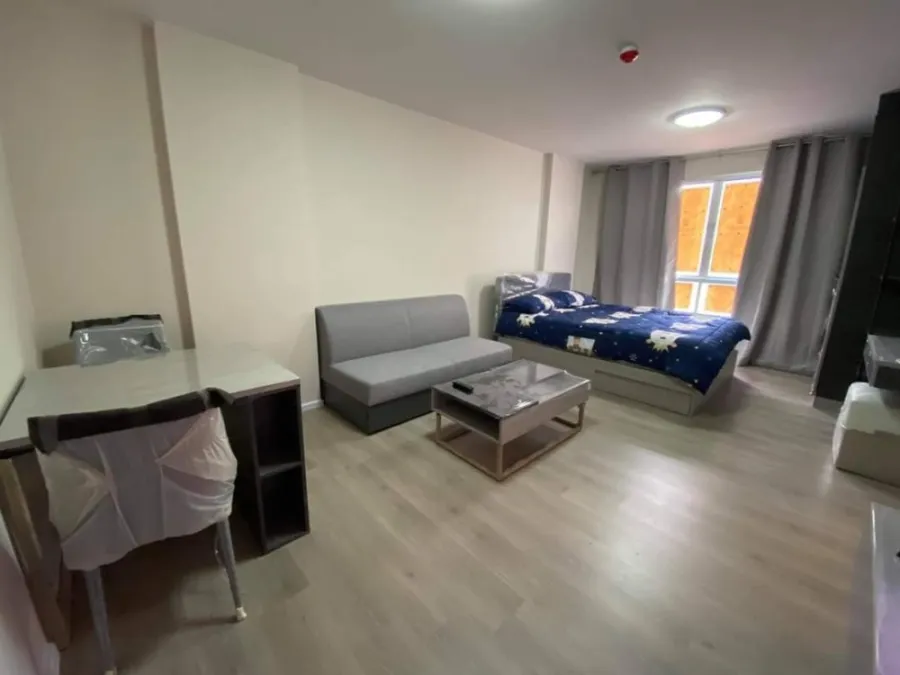 For rent, D Condo Campus Dome, Rangsit, Phase 3, 5th floor, garden view, fully furnished, can move in immediately, hurry up and book now.