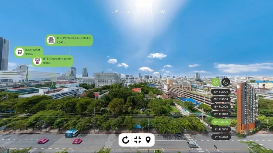 Selling down payment FLO by Sansiri, 12th floor, city view + Icon Siam, cool room, no need for full sun, urgent... hurry up!
