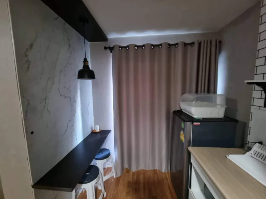 Condo for rent, Lumpini Ville Onnut - Ladkrabang 2, Building A, 6th floor, beautiful view, corner room, ready to move in. Hurry up to reserve!
