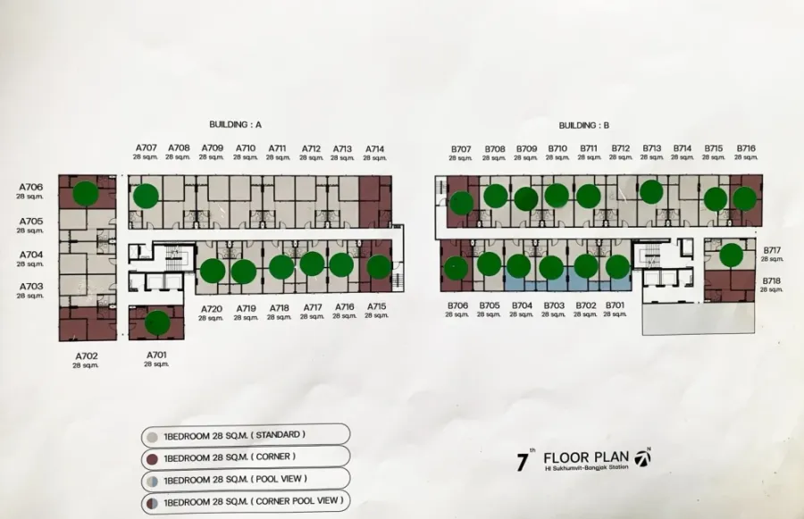 ขายดาวน์ Hi sukhumvit - บางจาก สเตขั่น อาคาร A ชั้น 7 พร้อมแปลนห้องเริ่ดๆ รีบจองเลยจ้า