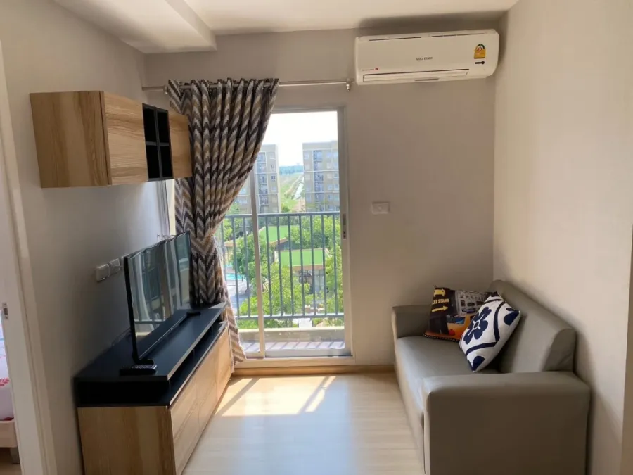 For rent: Plum Condo Rangsit Alive 1, 7th floor, pool view, fully furnished, nice to live in, book now, don't miss out.