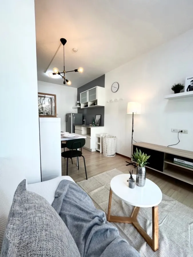 Condo for sale, A Space Sukhumvit 77, decorated in tone-controlled colors, open, fully furnished, reserve first, own first.