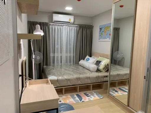 ห้องสวยมาแว้ว ตกแต่งครบพร้อมอยู่สุดๆ หิ้วกระเป๋าเข้าอยู่ได้เลยที่ พลัมคอนโด รังสิต อไลฟ์ 1 ให้เช่า