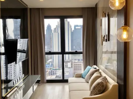 For rent, Ashton Asoke, 23rd floor, spacious room, fully furnished, ready to move in immediately, hurry up and book now.