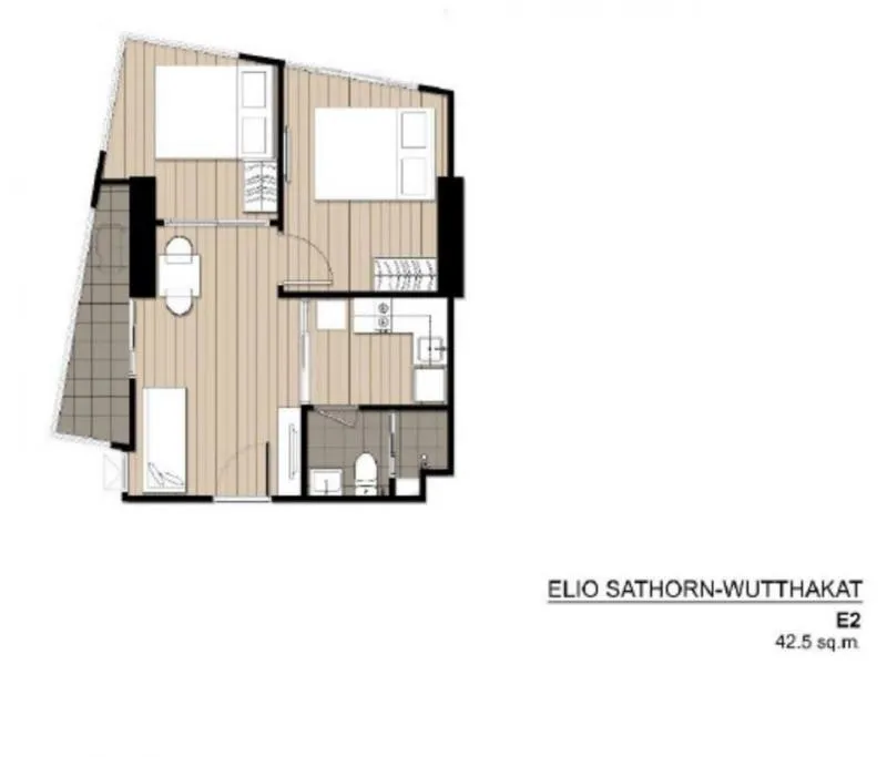 Corner room has arrived. Sale. Elio Sathorn-Wutthakat, 2 bedrooms, garden view and pool, next to BTS Wutthakat. Book now.