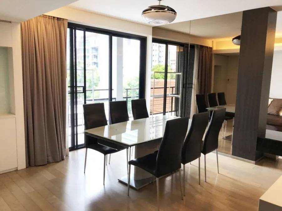For sale for rent, Sukhumvit 61 mode, room decorated with good style, wide and large, just carry one bag and move in.