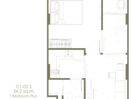 Selling down payment Atmoz Palacio Lat Phrao-Wang Hin, 4th floor, room D406. Buy now. Don't miss it. Hurry.