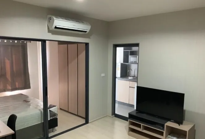 For rent, IDEO Sukhumvit 115, 34 sq m, city view, no buildings blocking it, complete furniture + electrical appliances, reserve quickly.