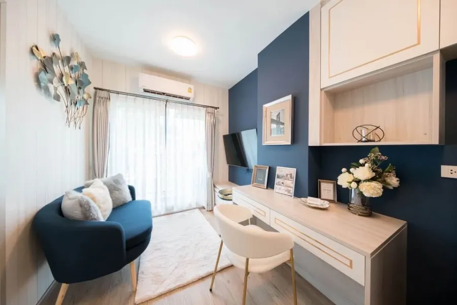 For rent!! Feel Condo Lat Phrao 122, 2nd floor, Building B, fully furnished, just bring your bags and move in. Don't miss out!!