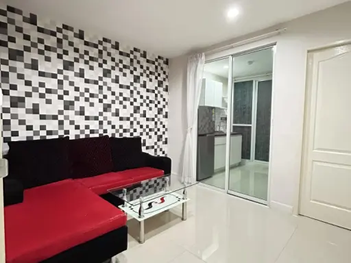 For rent, Levo Lat Phrao 18, nice room, big sofa, very comfortable to sit on. Don't just look and reserve now. Don't delay.