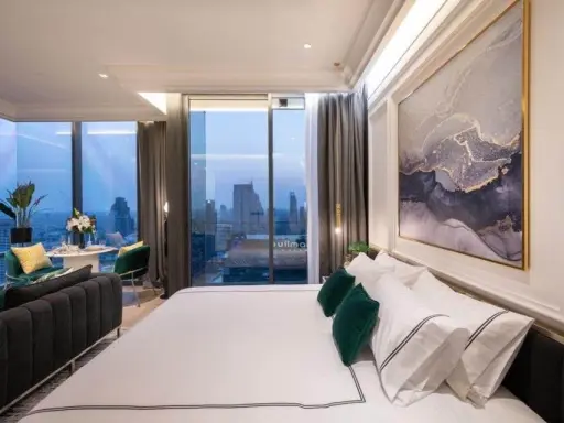 Condo for rent, Ashton Silom, decorated in Art Deco style, fully furnished, high floor, south and west views. images