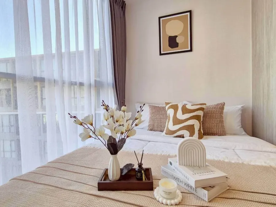 ให้เช่า Atmoz Tropicana Bangna ห้องพร้อมอยู่ เฟอร์พร้อม จองเลย