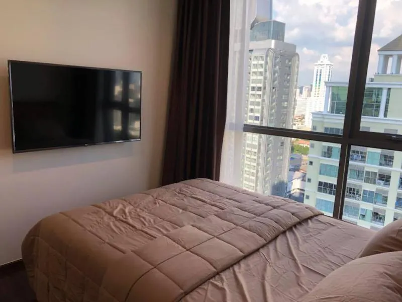 The Line Ratchathewi, this room is fully furnished!! Ready to move in. Bedroom has a good view. Already satisfied, of course, must rent**