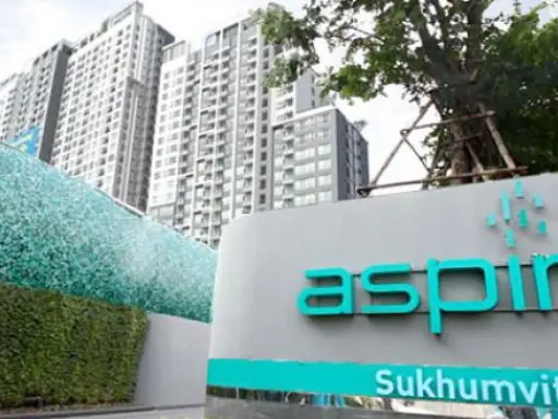 For rent, Aspire Condo Sukhumvit 48, size 38 sq m, fully furnished, near BTS Prakanong, good value.