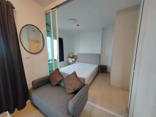 Condo for rent, Chapter One Eco Ratchada-Huai Khwang, ready to move in, complete here, just drag your bags and move in.