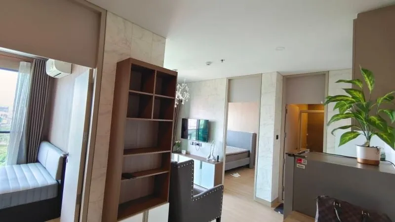 Condo for sale rent, Lumpini Suite Phetchaburi-Makkasan, high floor, beautiful view, Baiyoke Tower view, Central World, don't miss it.