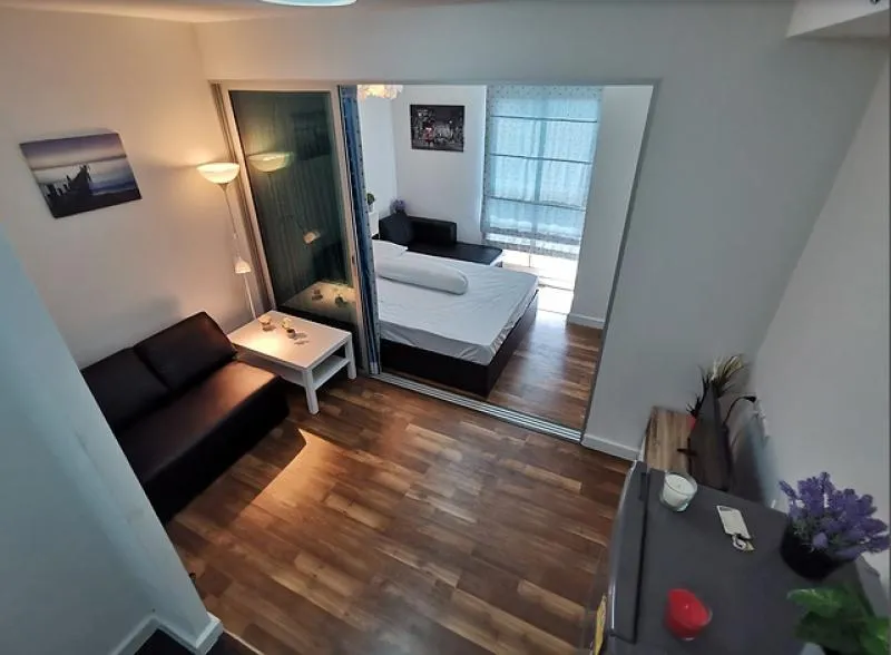 Condo for rent, a space me Bangna, high floor, cheap Ready to go