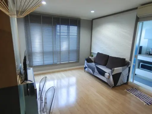 For rent: Lumpini Ville Chaengwattana-Pak Kret. Spacious room, 2 bedrooms, 2 bathrooms, comfortable to live in. If you miss it, you will regret it.