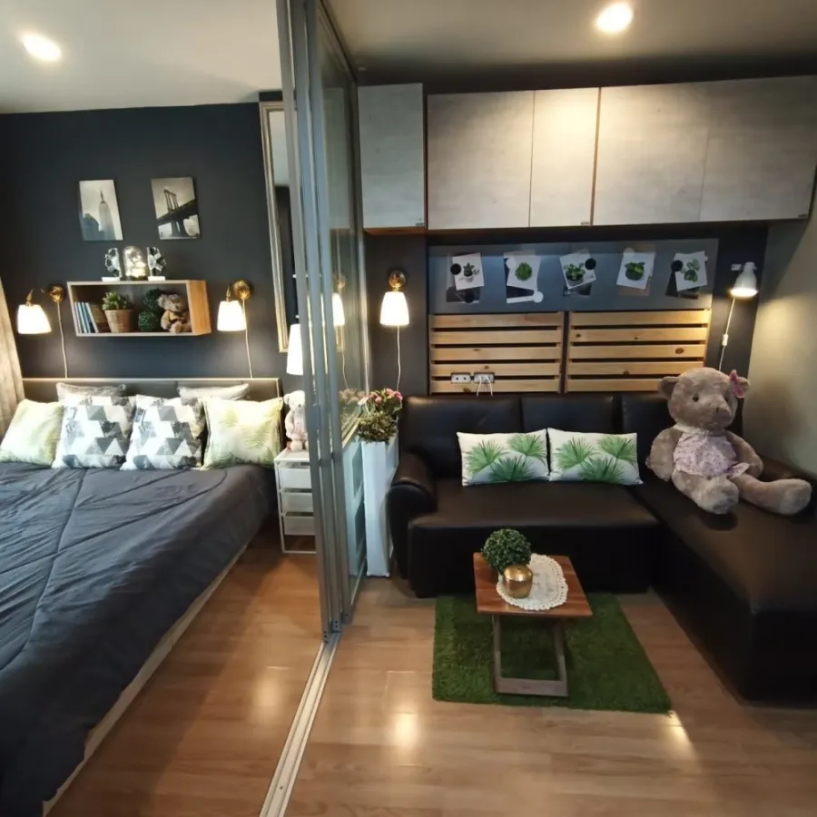ให้เช่า ลุมพินี วิลล์ อ่อนนุช 46 มีห้องนั่งเล่นแนว Wood Industrial ตู้ Built-in เก็บของเยอะมาก ด่วนๆ