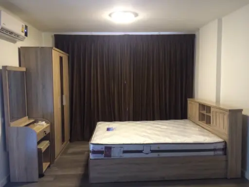 For rent, D Condo Campus Resort Bangna, Building E, 8th floor, North garden view, ready to move in, good price, do not miss