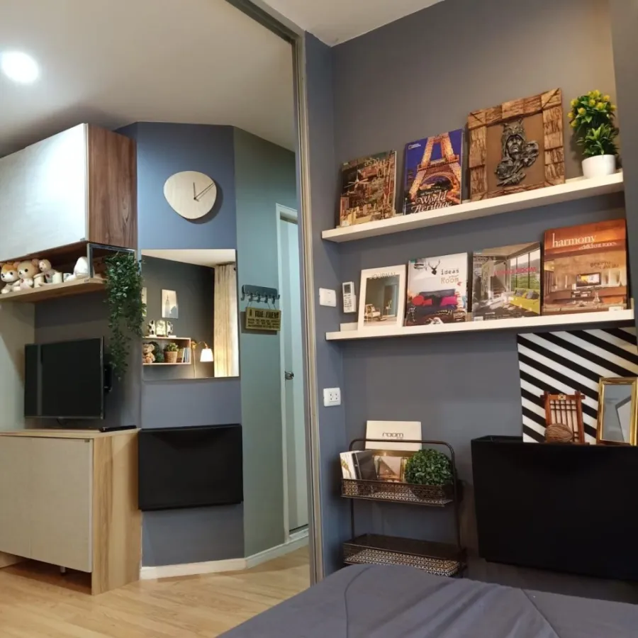 ให้เช่า ลุมพินี วิลล์ อ่อนนุช 46 มีห้องนั่งเล่นแนว Wood Industrial ตู้ Built-in เก็บของเยอะมาก ด่วนๆ
