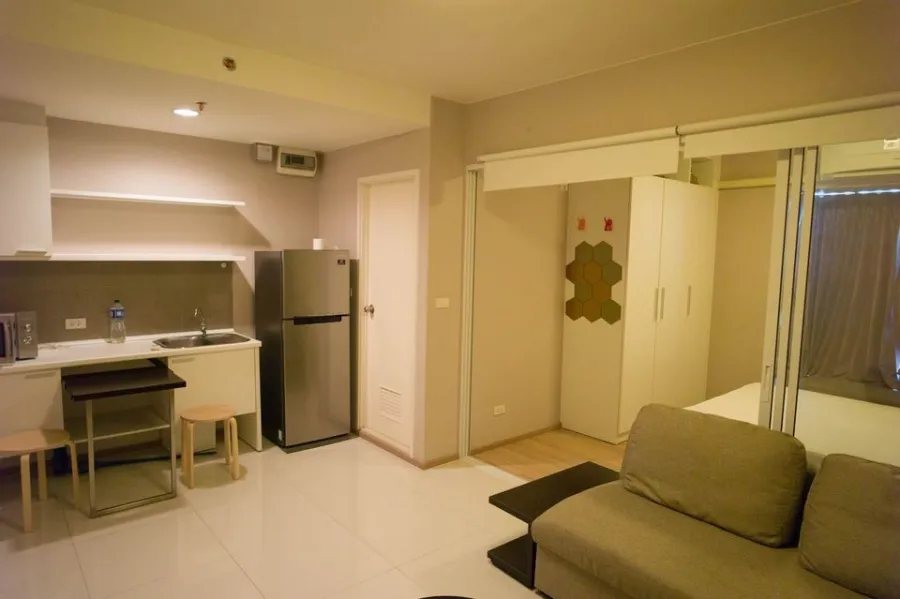Condo for rent, Fuse Mobius Ramkhamhaeng Station, separated, fully furnished, shady, comfortable.