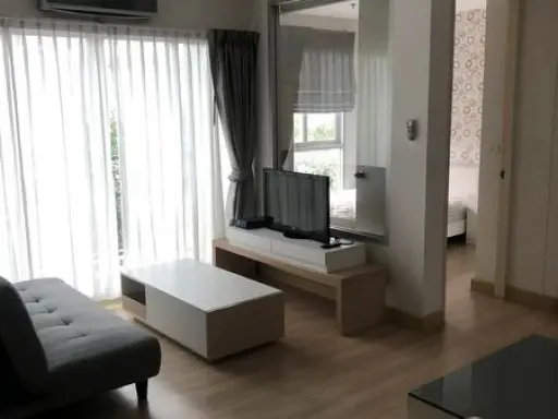 For rent: The Parkland Srinakarin Lakeside, corner room, 3rd floor, building 1, city view, fully furnished, reserve now.