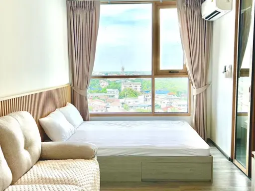 For rent: The Origin Sukhumvit - Sai Luat E22 Station. The room is decorated in comfortable color tones, nice to sleep, fully furnished. Reserve now.