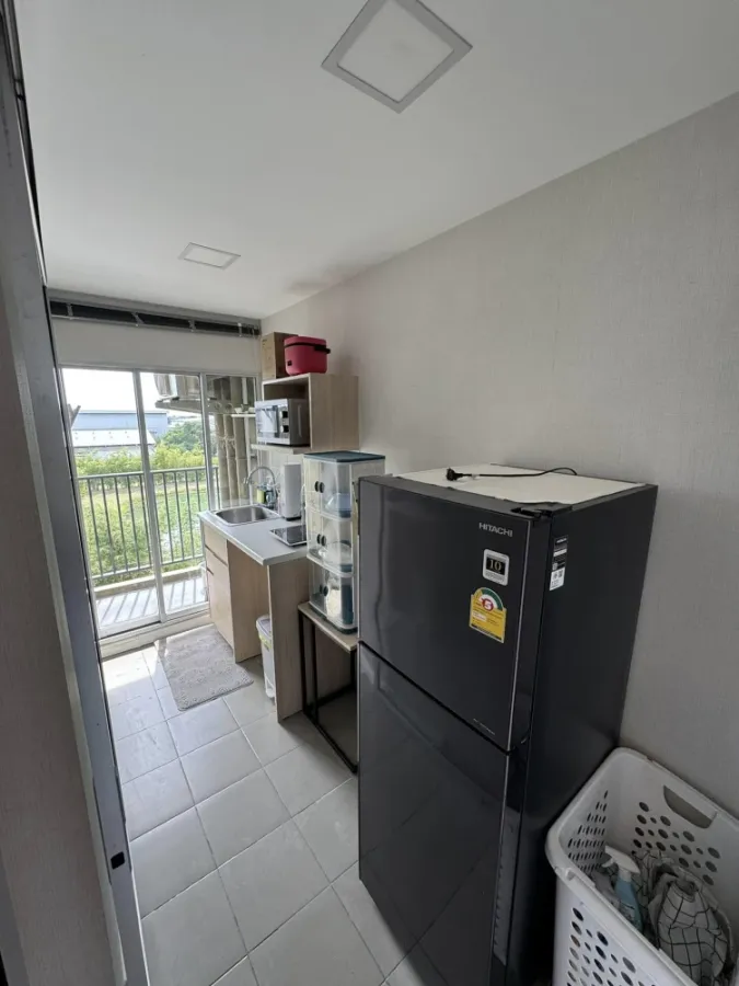 For rent: Plum Condo Rangsit Alive Phase 1, 6th floor, outside view, fully furnished room, ready to move in, reserve now, hurry!