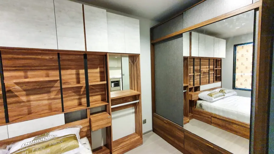 Life Ladprao for rent, new room, built-in furniture with good mattress All electrical appliances are ready