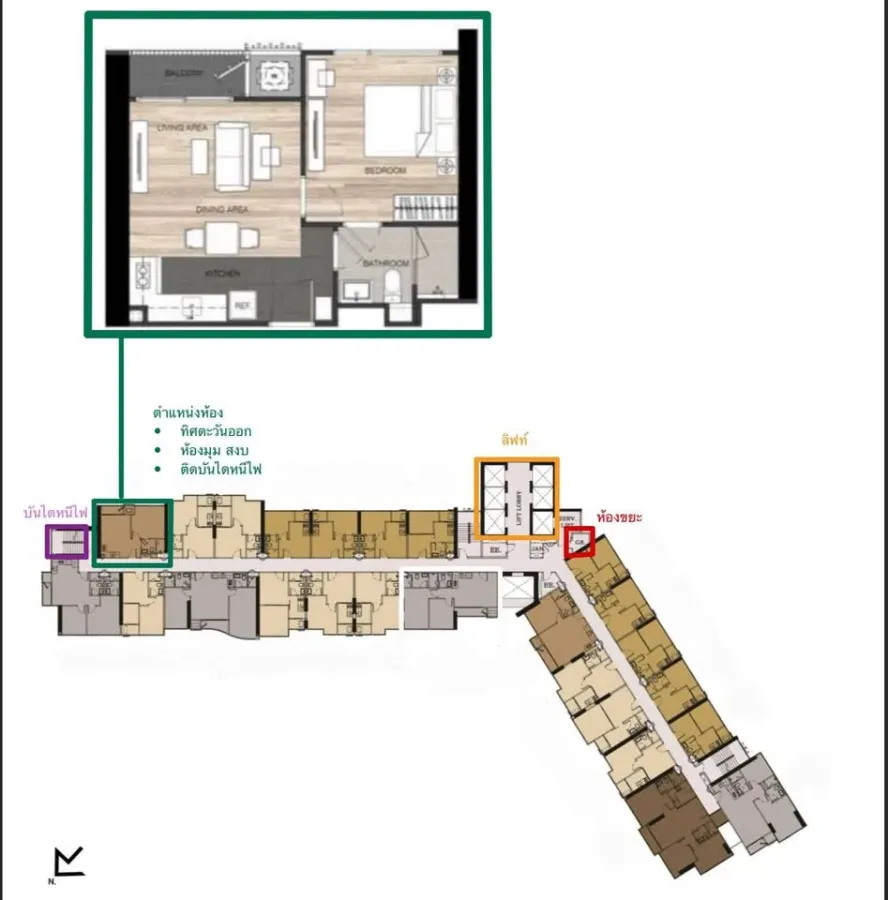 For rent or sale The Line Chatuchak-Mochit, corner room, quiet, open view, beautiful location, not next to the elevator, not next to the garbage room.