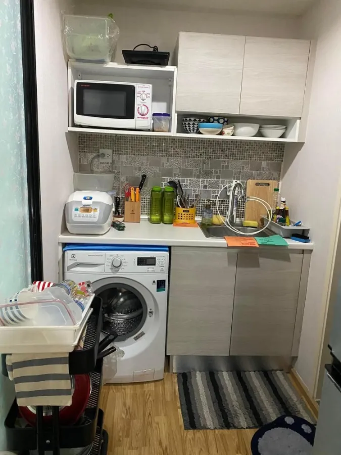 For sale/rent The cabana condo ห้องนอนติดวอลเปเปอร์อย่างดี พร้อมกั้นเป็นสัดส่วน อย่ารอช้า ซื้อเลยยย