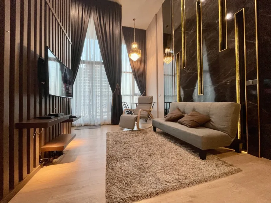 Condo for rent Knightsbridge Duplex Tiwanon, Duplex room, fully furnished, fully built-in Hurry up and reserve now.