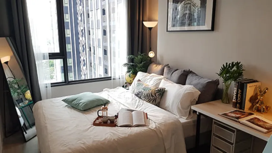 For rent Life Ladprao, this room is brand new, fully furnished, high floor, great view. Book now, don't miss it.