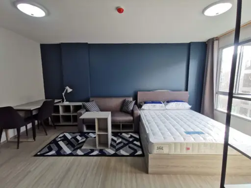 For rent, D Condo Campus Kamphaeng Saen, beautiful room, beautiful decoration, first come first serve.