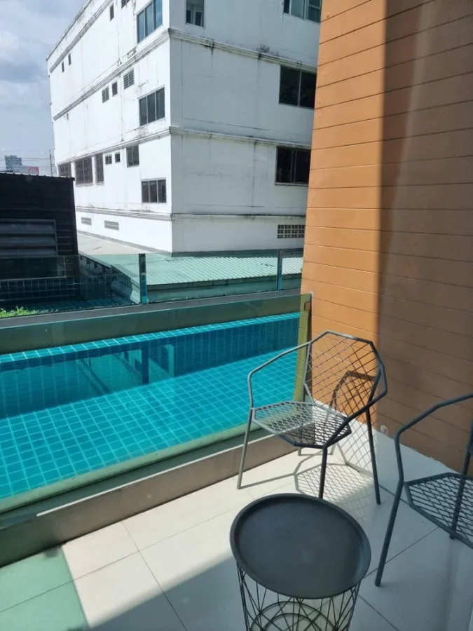 For sale: Chrisma Condo, duplex room. Decorated very nicely. With a balcony next to the swimming pool. Hurry and own it now.