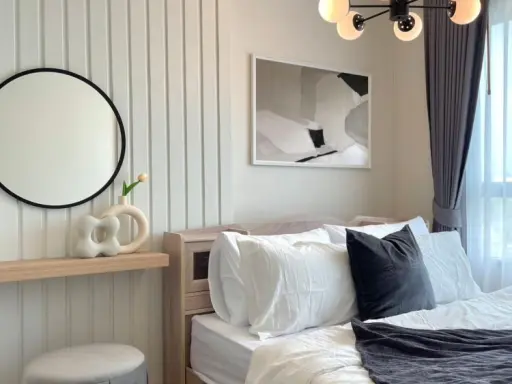 For rent: Lumpini Ville Nakhon In. The room is divided into nice proportions, with built-ins and well decorated. Don't miss it.