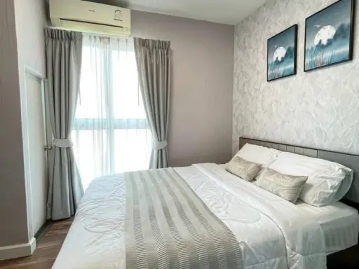 Condo for rent, A Space Me Bangna, room ready to move in. separated into proportions Clearly divided into zones, great price, let me tell you, don't m