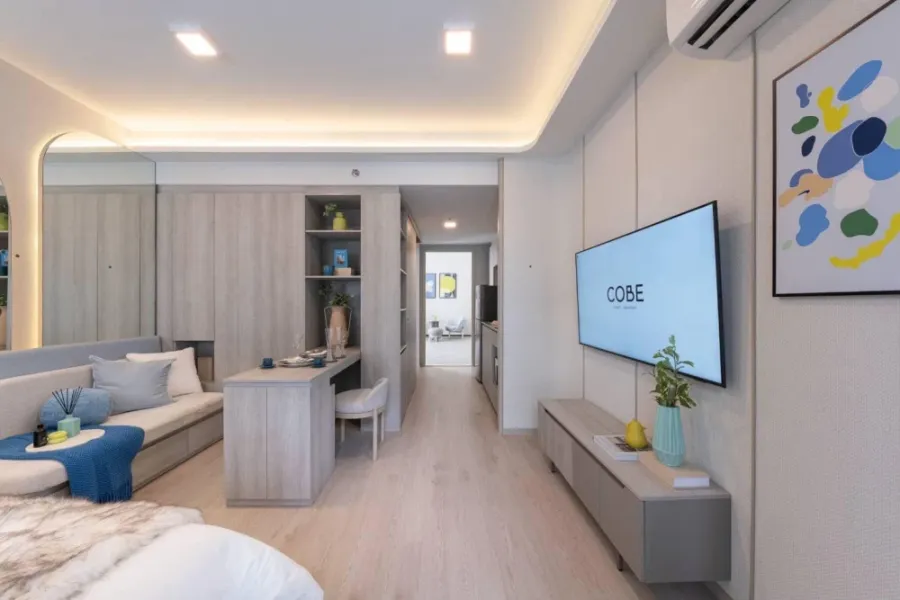 ขายดาวน์คอนโด COBE Kaset-Sripatum Studio 26.68 ตรม. ชั้นสูง วิวโล่ง ทิศตะวันออก Fully-Furnished ตกแต่งครบ จองด่วน