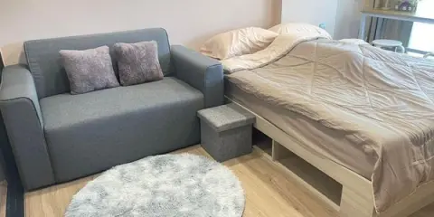 For rent Atmoz Flow Minburi ห้องแต่งพร้อมอยู่ เฟอร์ เครื่องใช้ไฟฟ้าครบ ราคาดีสุด ต้องรีบมาจองเลย