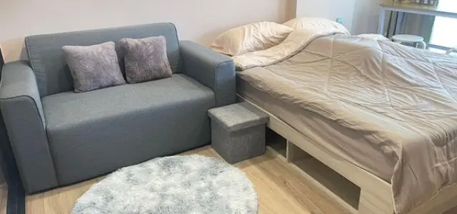 For rent Atmoz Flow Minburi ห้องแต่งพร้อมอยู่ เฟอร์ เครื่องใช้ไฟฟ้าครบ ราคาดีสุด ต้องรีบมาจองเลย images