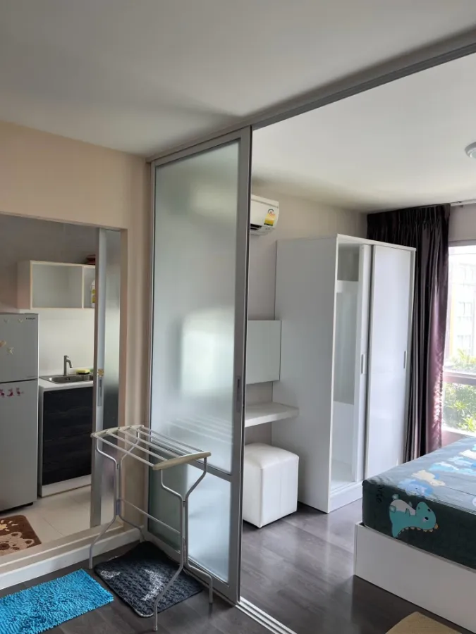 ขาย ให้เช่า D condo Campus Resort Bangsean 1 ห้องนอน 1 ห้องน้ำ ติดวอลเปเปอร์ออย่างดี เฟอร์ครบครัน จองเลย