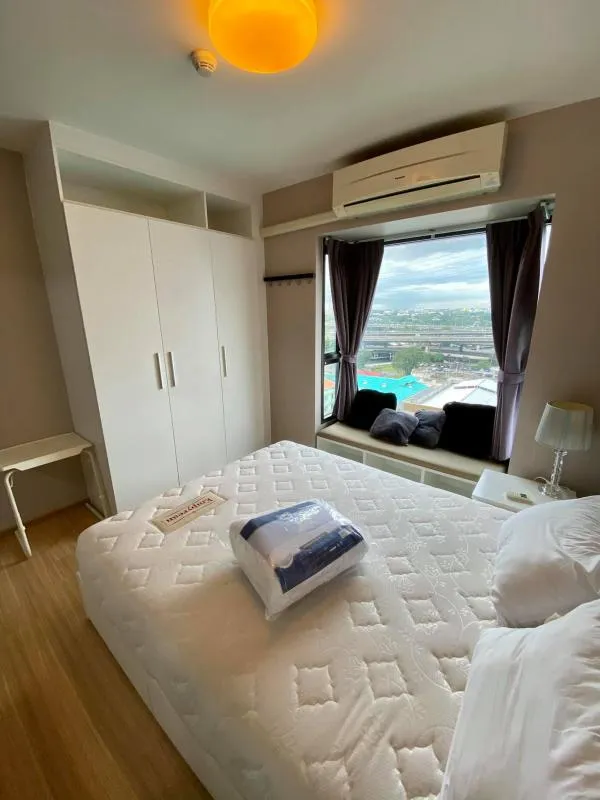 Condo for rent, The Fuse Mobius Ramkhamhaeng Station, Rama IX Expressway view, beautiful room, very clean.