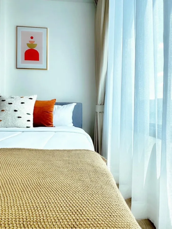 For rent Chewathai Kaset Nawamin, corner room, very private, spacious room, beautifully decorated, comfortable bed, don't miss it.