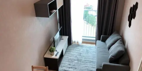 For Rent Noble Revolve Ratchada วิวด้านหลังเงียบ ไม่มีเสียงรถยนต์ เฟอร์นิเจอร์เครื่องใช้ไฟครบ ด่วน