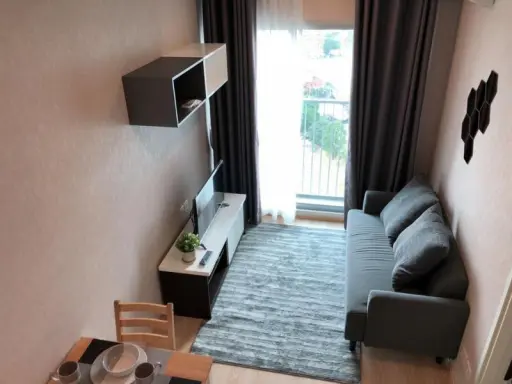 For Rent Noble Revolve Ratchada วิวด้านหลังเงียบ ไม่มีเสียงรถยนต์ เฟอร์นิเจอร์เครื่องใช้ไฟครบ ด่วน images