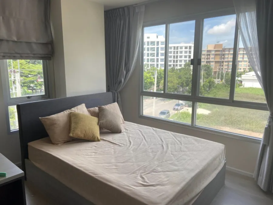 For rent, D Condo, Campus Dome, Rangsit, Phase 3, corner room, fully furnished, livable, hurry up and book now.